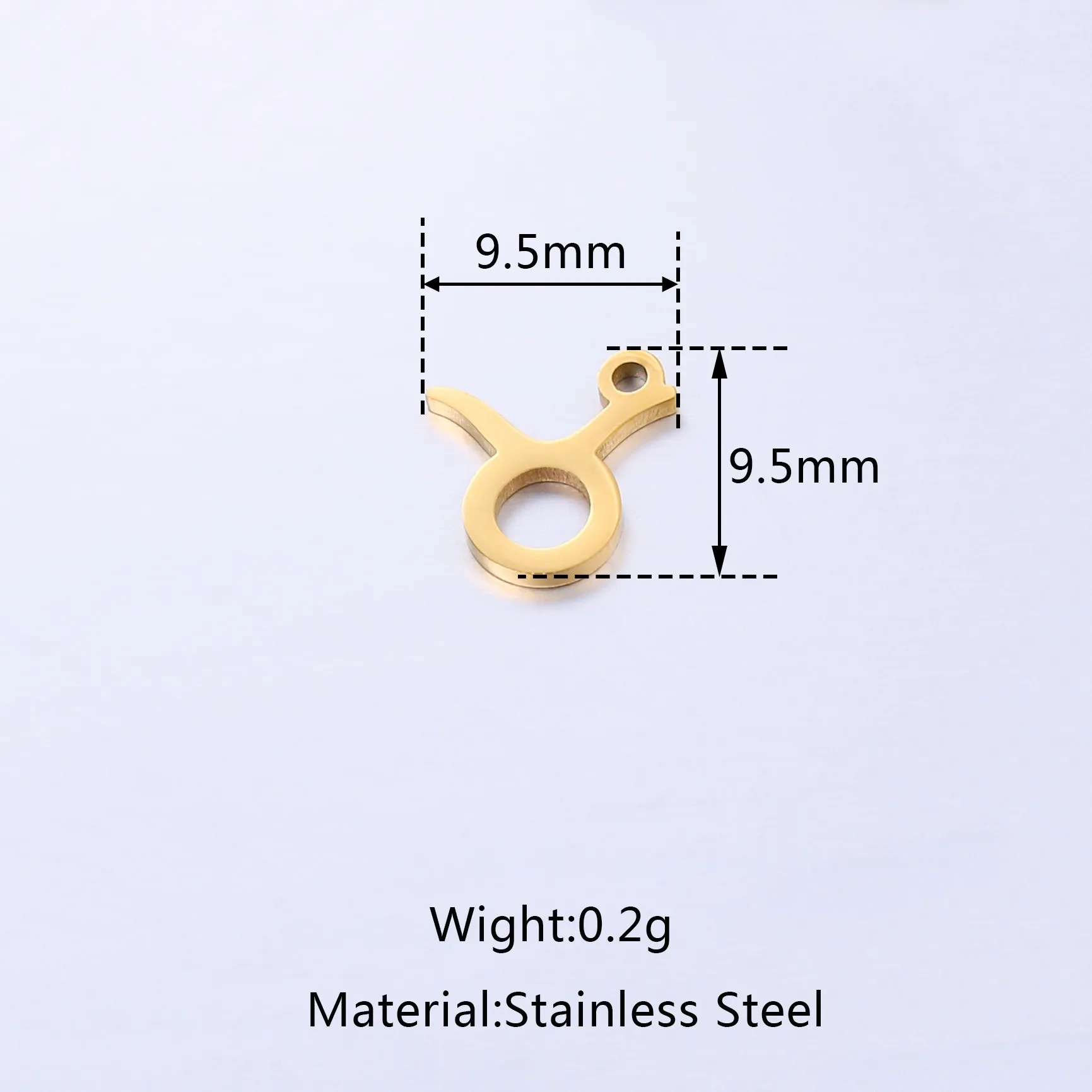 Gold Plated Mini 12 Zodiac Symbol Charm Stainless Steel Pendant for DIY Bracelet Jewelry Making
