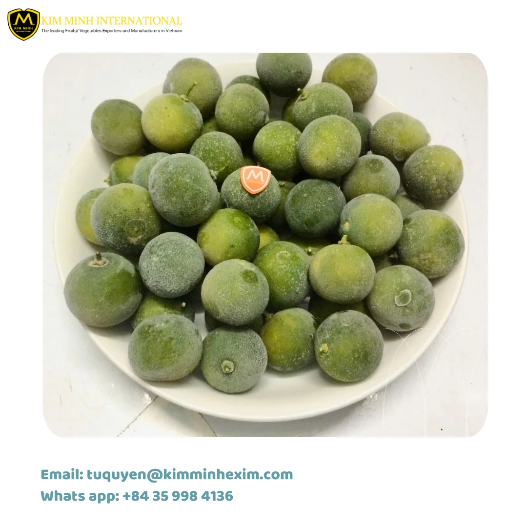 IQF Frozen Calamansi Lime Whole, Halves & Slices from Vietnam - Bulk Supply with Ball Pattern Packaging