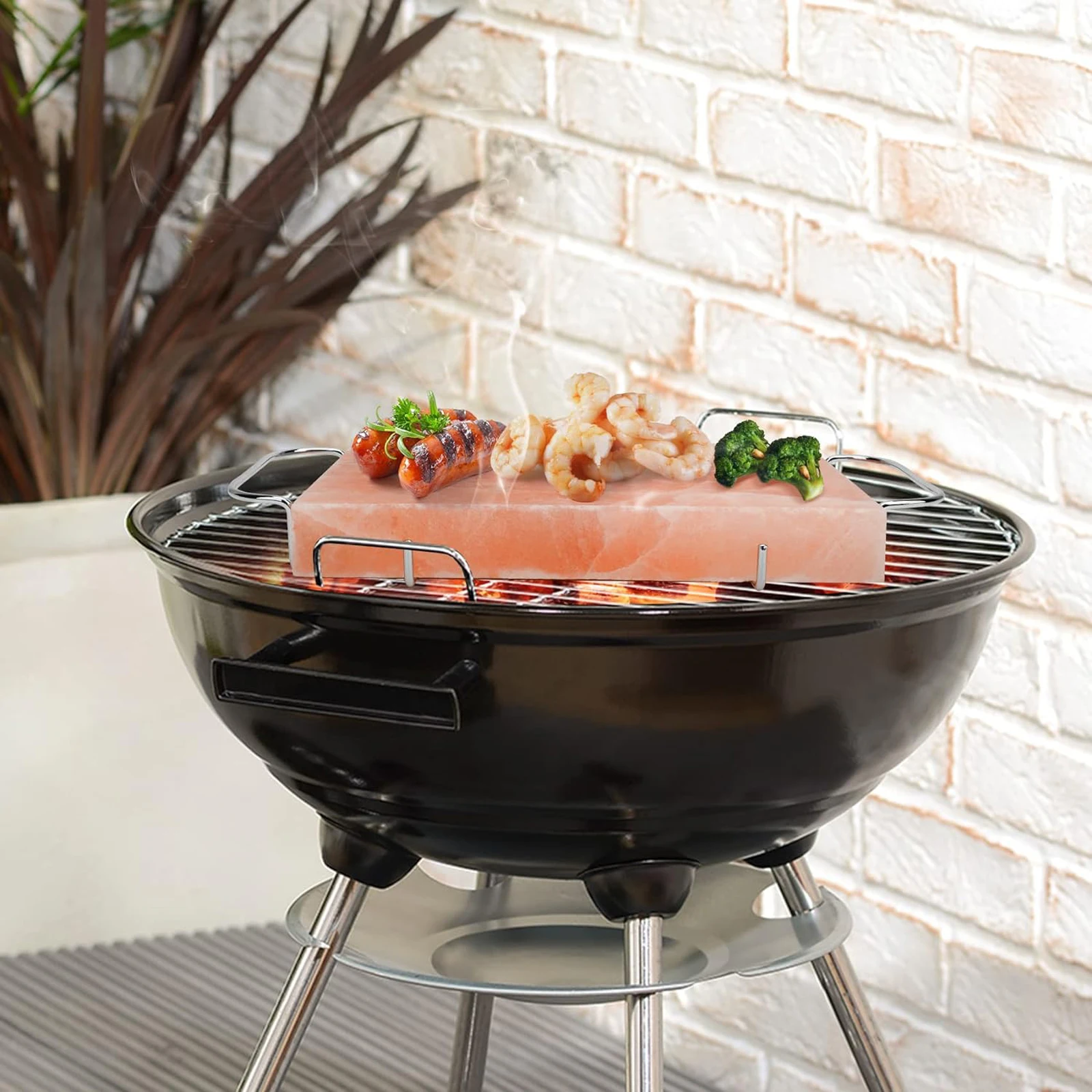 Simple Plate Design Himalayan Salt Cooking Plate with Stove Holder Size 12x8x4 ,8x4x1.8x4x2 Salad Tray Serving Salt Plate