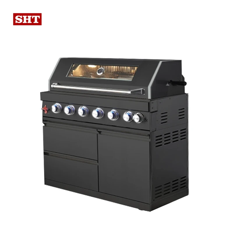 Нержавеющая сталь 6 горелок для барбекю модульный открытый Электрический комплект кухонного шкафа