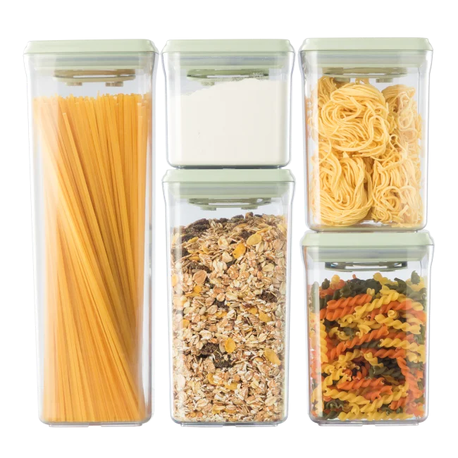 Hot arrival Hokkaido dry food container 500 ml 1000ml 1400ml 2100ml transparent air tight PP plastic