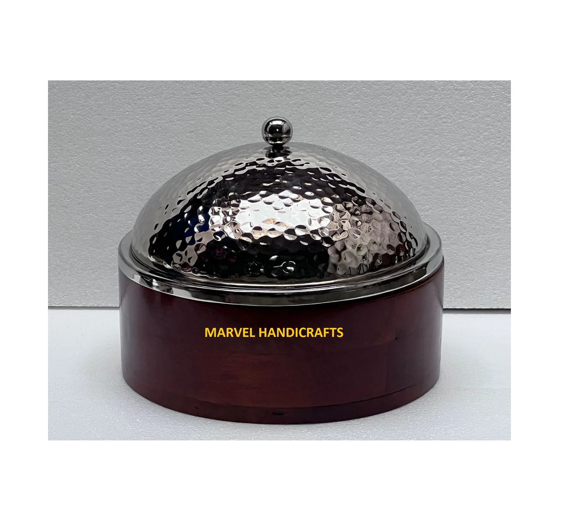 High Quality wood dinnerware Serving casseroles stainless steel Food Warmer hotpot handicraft Serving casserole cookware sets