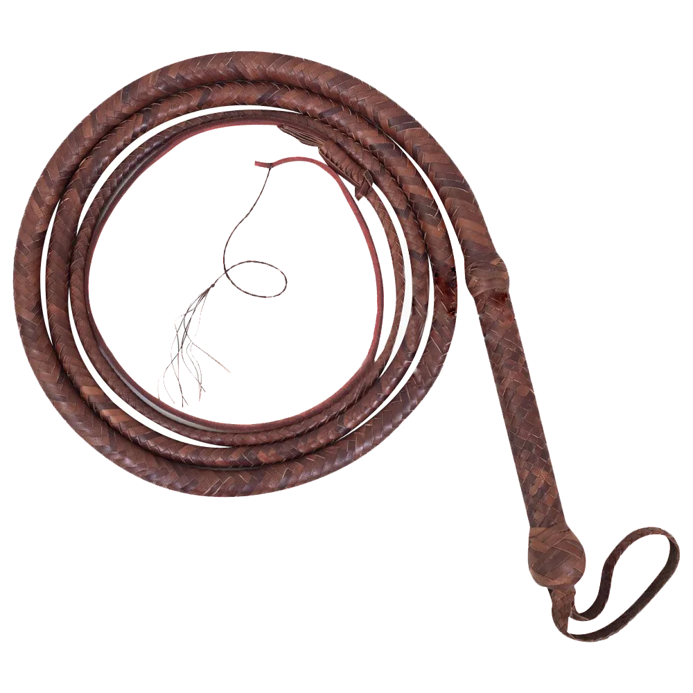Latest Design Hand Made Heavy Leather Bull Whip Cow Hide 4 To 16 Feet 14 Plaits Custom Bullwhip Belly And Bolster Construction