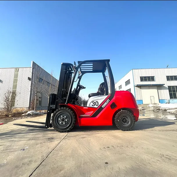 Used 1.5Ton to 6 Ton Diesel Outdoor Forklift with 4X4 4WD 3 Stage Mast All-Rough Terrain for Off-Road Car Shipping