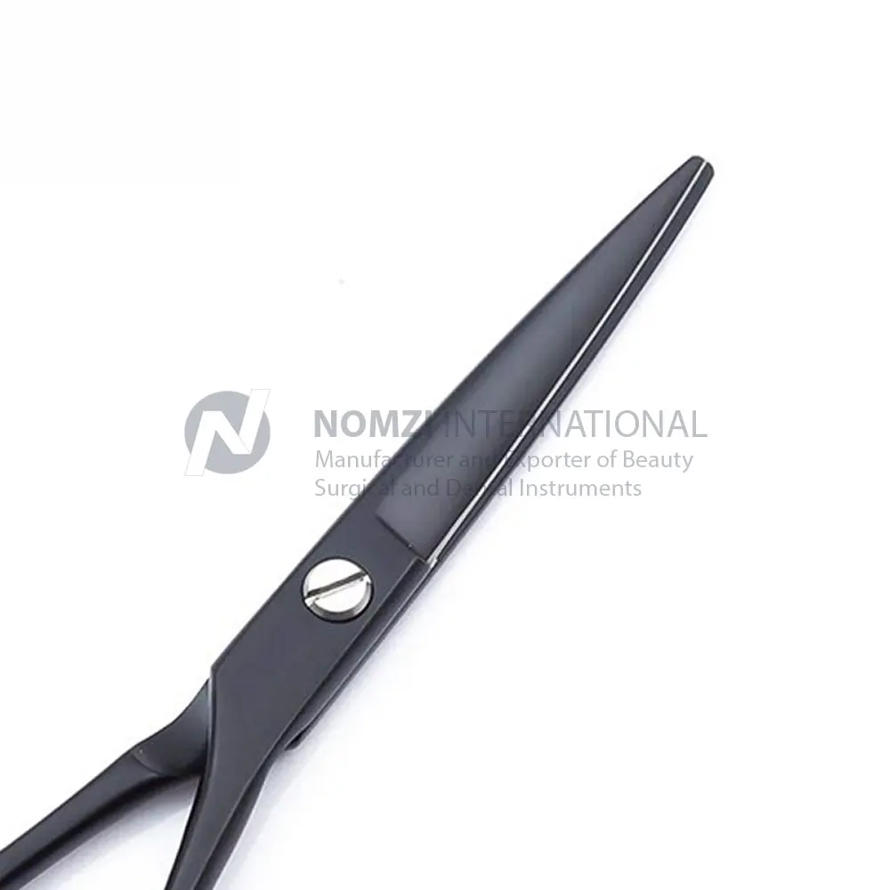 Wholesale Professional Stainless Steel Matt Black Color Customized Barber Salon Hair Cutting Hairdressing Scissors For Men Women