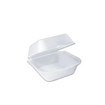 Disposable Plastic Styrofoam Foam Burger Box HB6 500pcs for Food Packaging Use for Lunch Sushi Sandwich Noodles and Cake