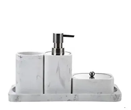 Набор из 4 предметов для ванной комнаты смолы набор в модном стиле держатель зубных щеток диспенсер мыла Коробка зеркале индивидуальный