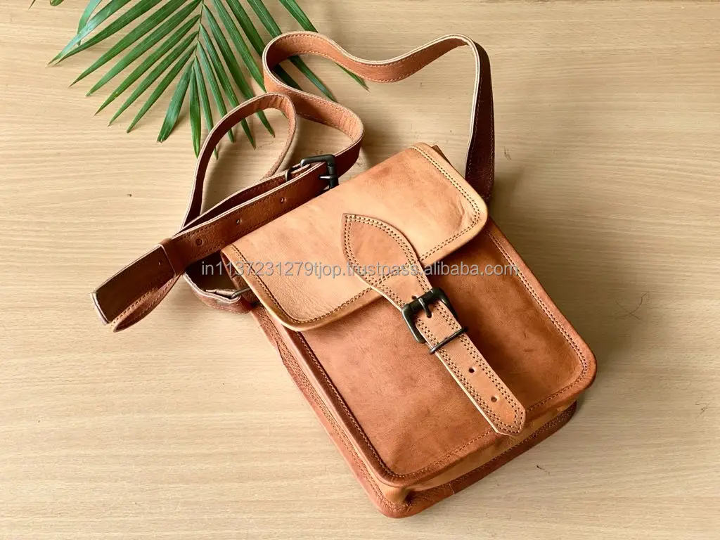 Real Leather Handmade Sling Bag Vintage 7*9 Inch  Shoulder Bags