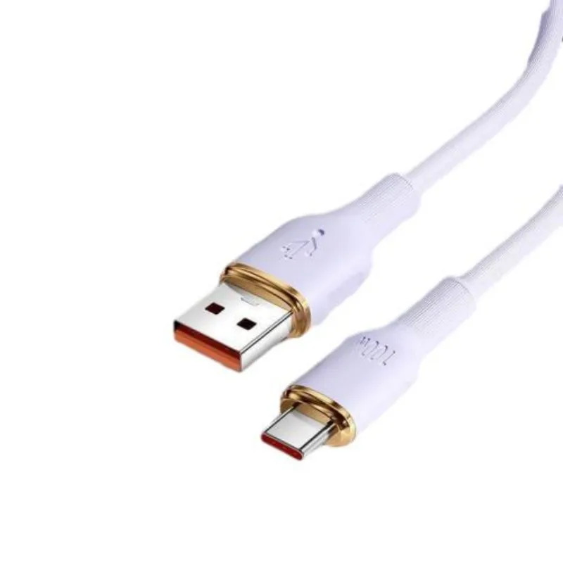 SuperCharge USB-C Type C Cable 100W 6A for Huawei Xiaomi OPPO Fast Charge in 30 Minutes Silicone Liquid Soft Cable Comfortable