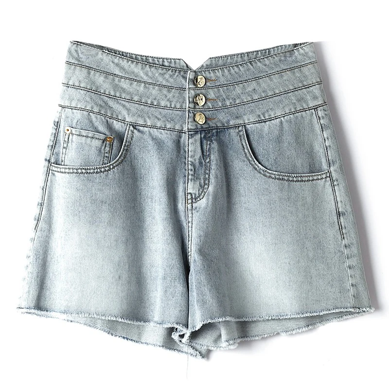 New Arrivals Short Jeans Women Sexy Denim Lady Loose Button Denim Shorts High Waist Short Jeans for Women Wide Legs Korean Style