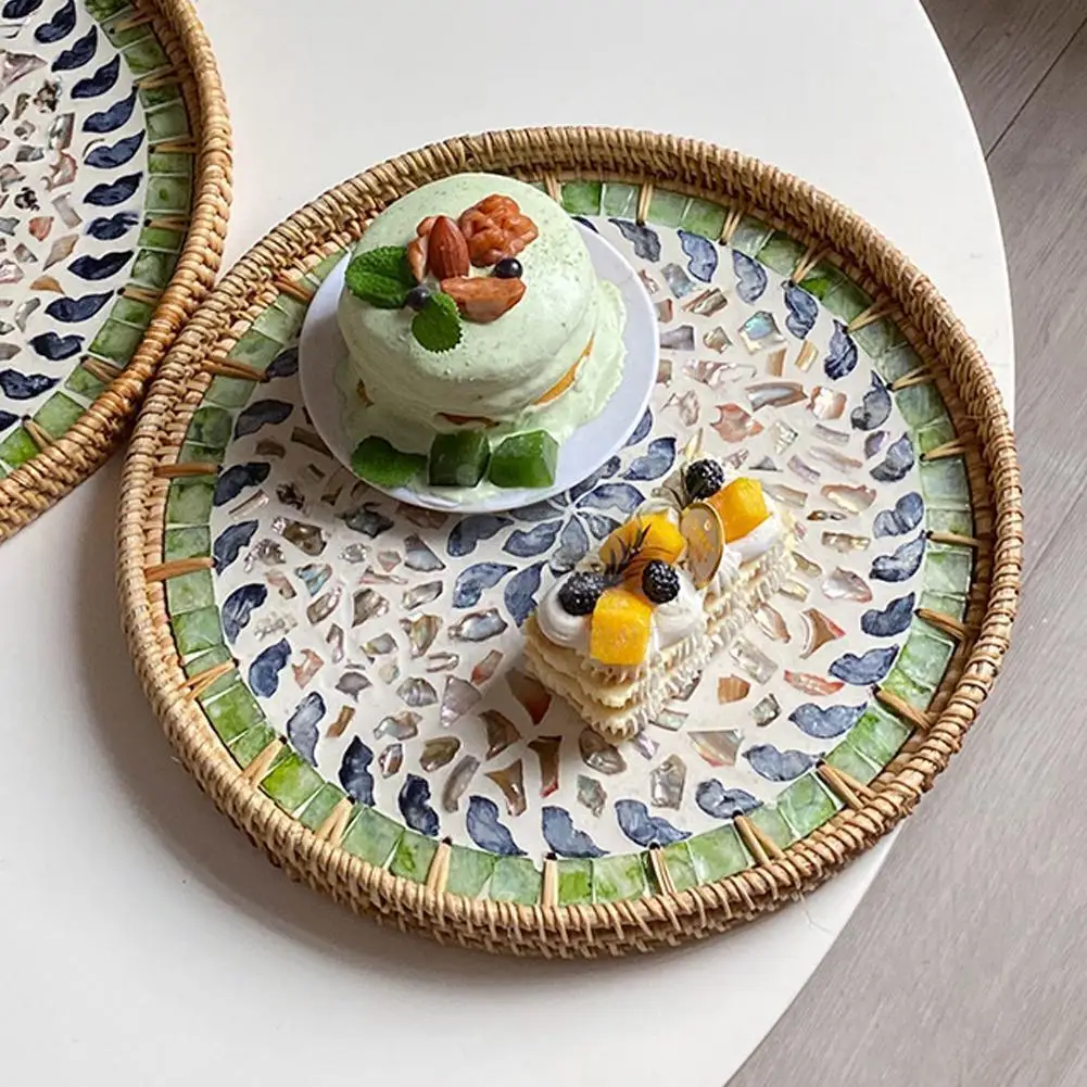 Rattan Tray with Inlay Mother of Pearl Rectangle Shape From Vietnam Handmade 100%  Best Seller 2023
