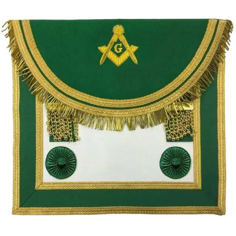Factory Custom Made Freemason Embroidered Masonic Regalia Leather Degree Members Apron LR489 Grand Lodge Mason Apron