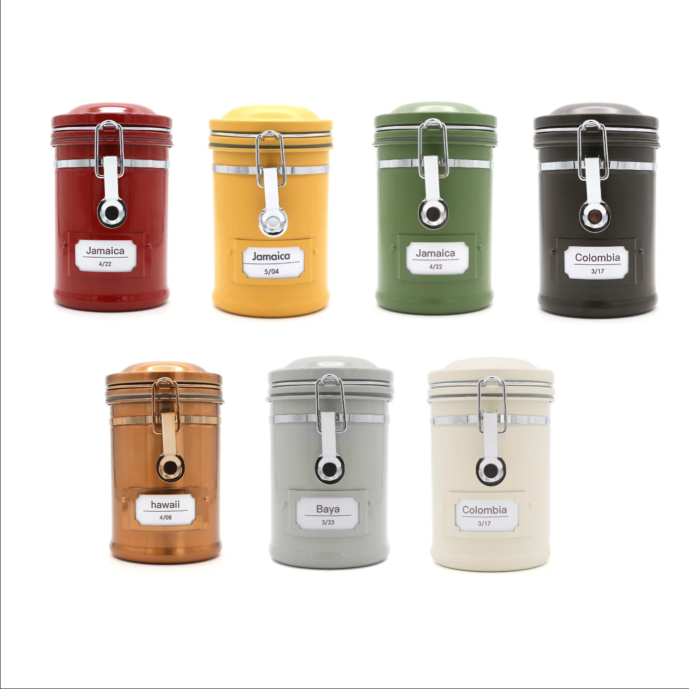 Small Size Sealed Cantilever Lid Canister Durable 304 Stainless Steel Metal Body Jars Of Sugar Tea Coffee Bean Replenished