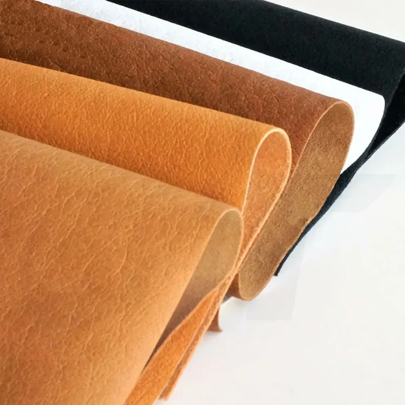 PU Vegan Microfiber Synthetic Faux Textile Leather Material Imitation Protein Leather Fabric For Clothes