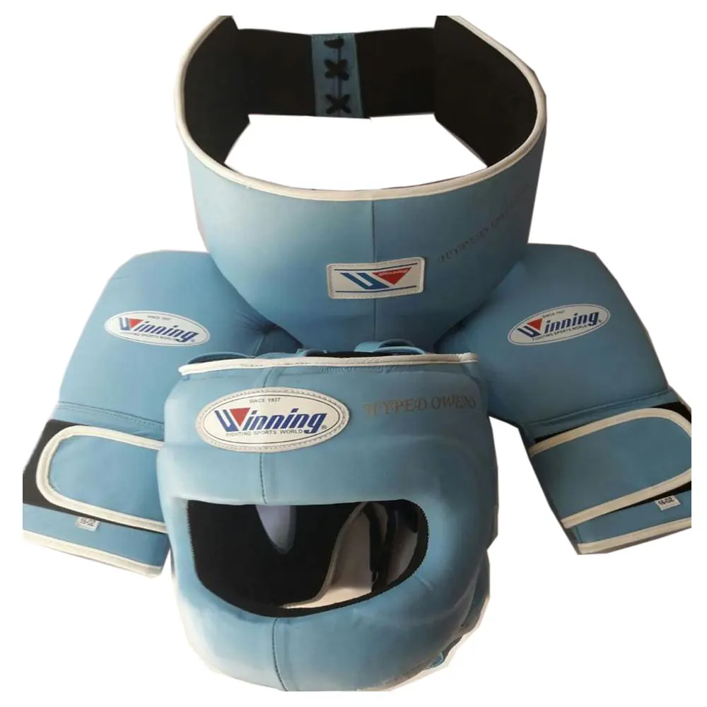Custom Winning Leather Boxing Gloves with Personalized logo Professional Training Sparing Boxing Gloves focus pad head guard set