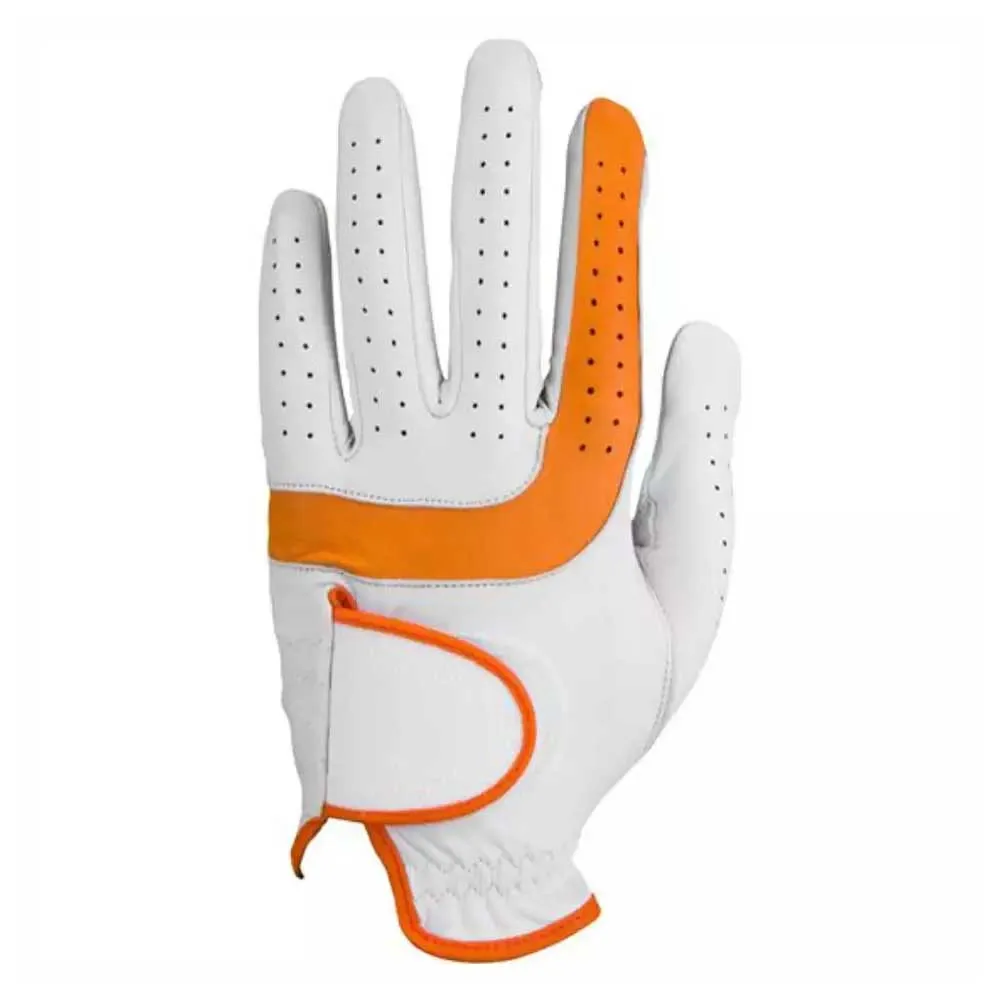 Factory Direct Sale Custom Logo Cabretta Leather Golf Glove Soft Full Color Breathable Sports Gear for Hands Fashion Style