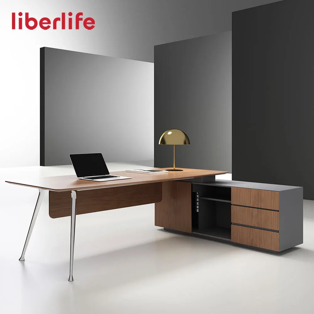 Modern wood conference metal legs meeting room boardroom table