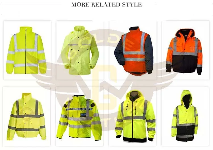 Hi Vis Security Reflective Bomber Parka Reflective Bomber Jacket with Security Branding Class 2 Mini Black jacket