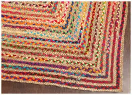 Best Selling Amazon Abstract Design Multi color Jute Cotton Chindi Braided round area rug for Living room hotel