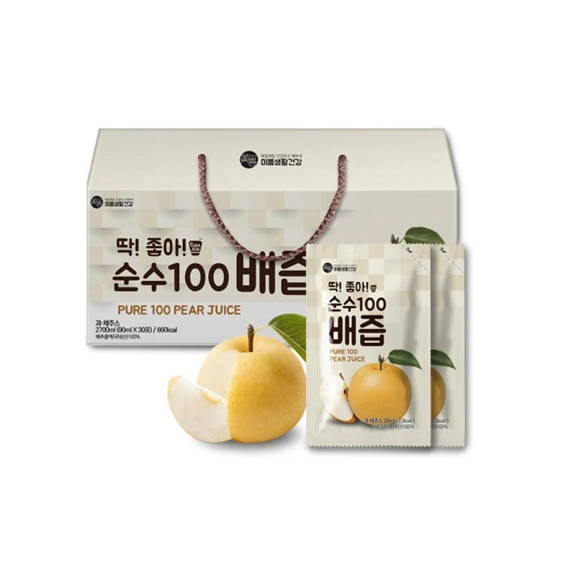 2022 горячая распродажа высокое качество чистый 100 грушевый сок 90 мл Сделано в Корее 30 мешочков оптовая продажа с завода по низкой цене