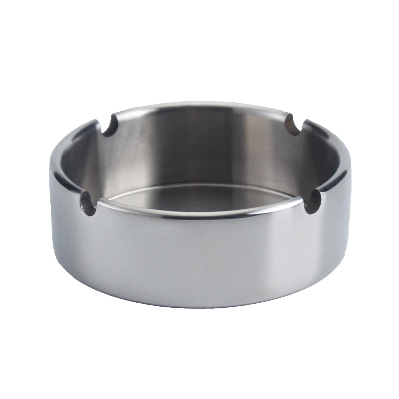 Оптовая продажа, стоячая металлическая серебряная круглая пепельница из нержавеющей стали, цветная пепельница с логотипом на заказ, для дома