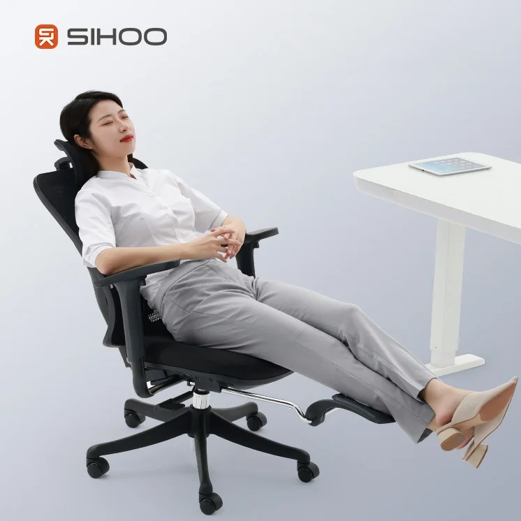 SIHOO BIFMA Testing M18C height adjustable Full Mesh office recliner chair gamer ergonomic chair with footrest