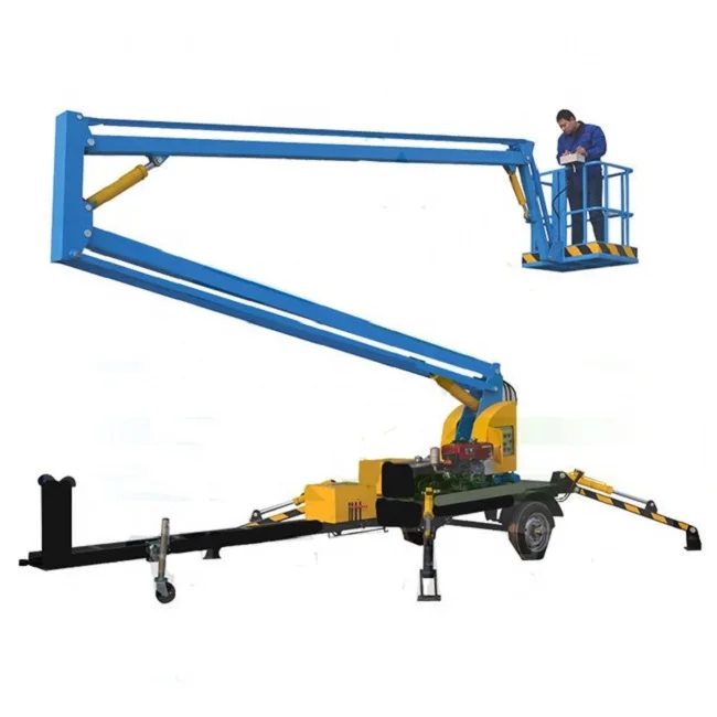 Boom Lift Towable Trailer Mounted Best Price 10m 12m Work Platform Cherry Picker Towable