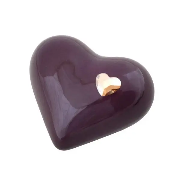White Color Heart Shaped Keepsake Funeral Urn With Stand Superfine Quality Ashes Storage Casket
