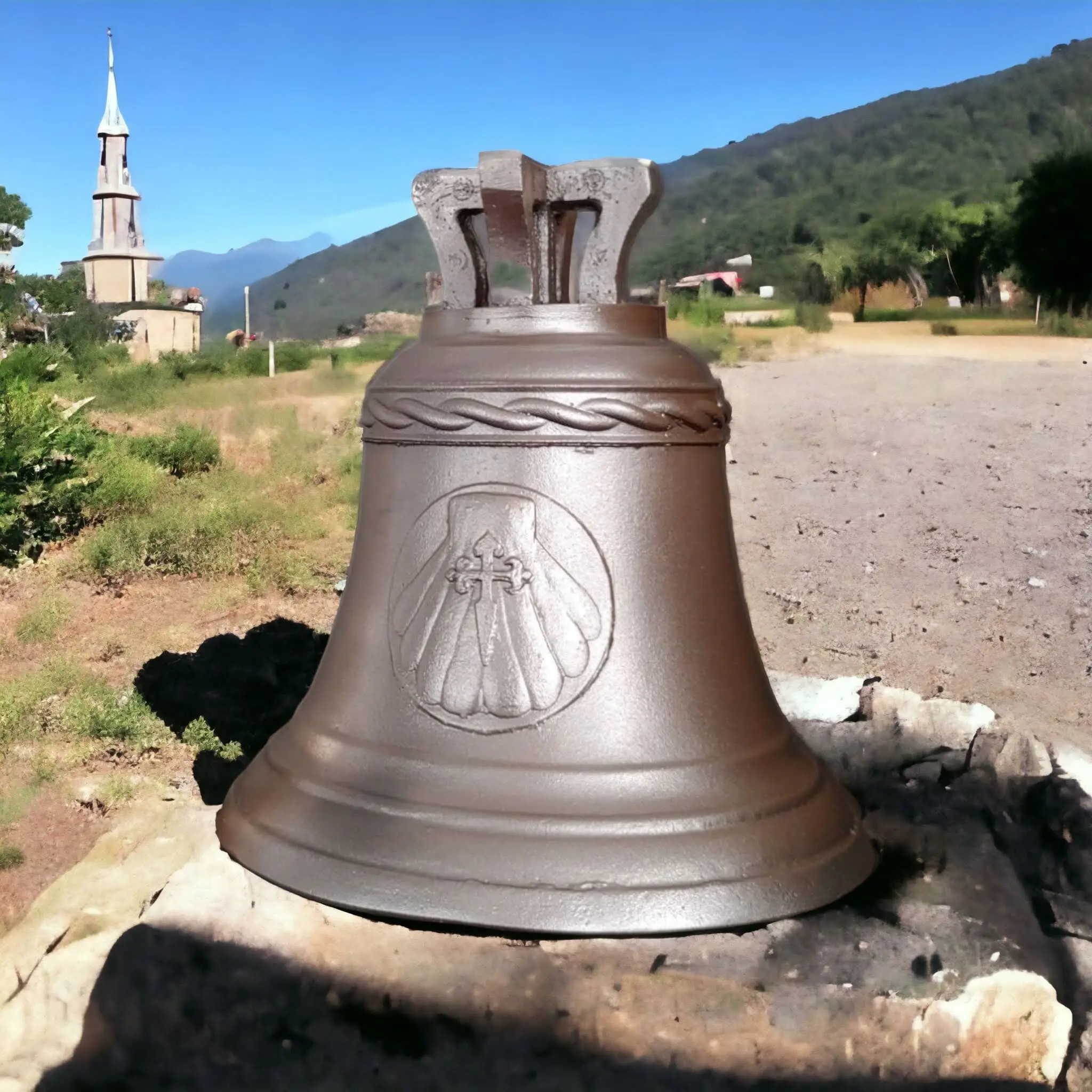 Bronze Bell Custom Outdoor Religious Sculpture 10 kg 250 mm Diameter Casting Model Custom Decorated Model Craft Note SOLb FIs3
