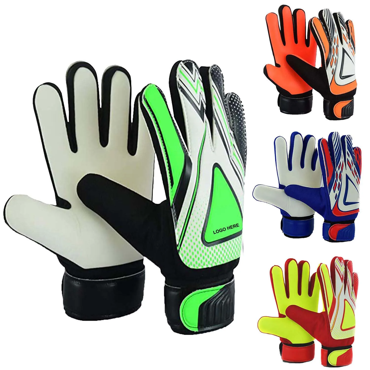 SPORTS Football Goalkeeper Gloves Soccer Goalie Glove Orange For Kids Boys