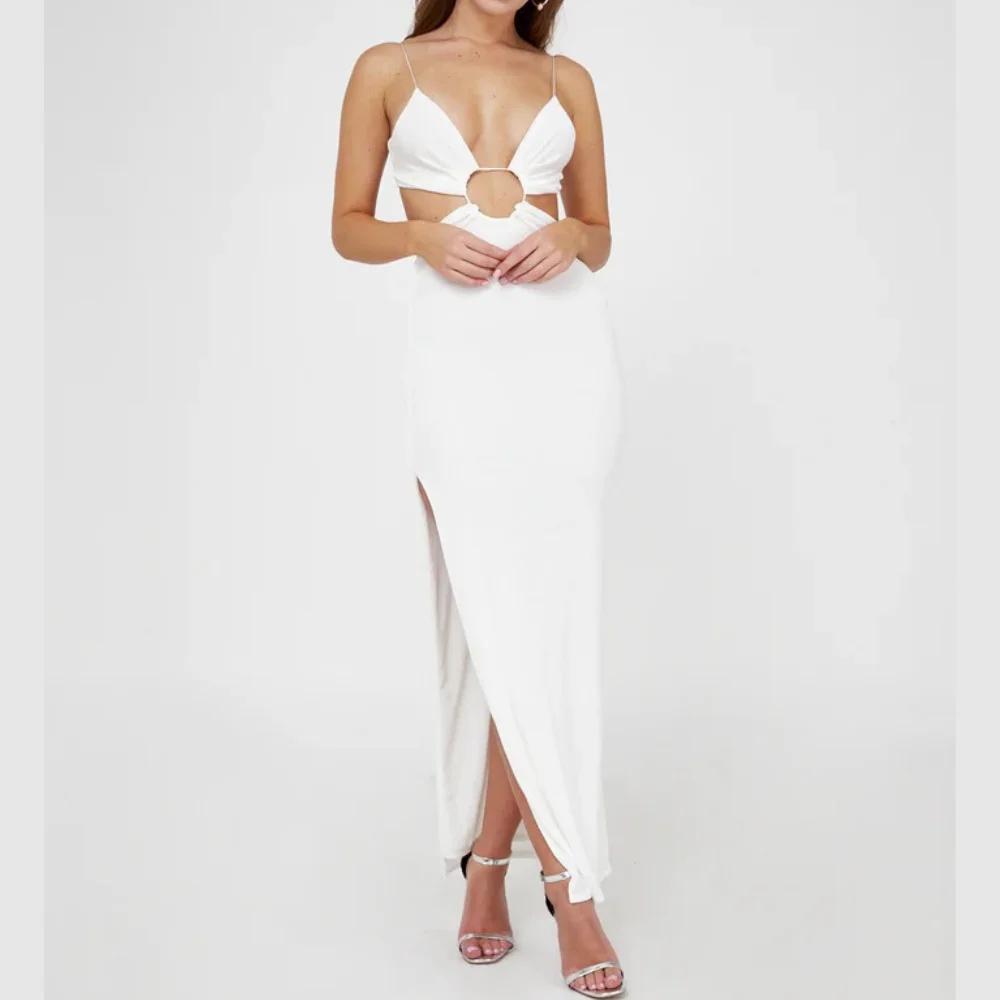 Evening Gown Dress Cut Out Women Dress Shiny Fabric Stretchy Material Fabric With Buckle Women Clothing Made in Vietnam