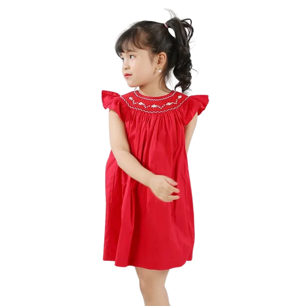 Christmas Party Girls Dresses Girl Prince Baby Dress Smocked Kids Hot Product Short Sleeve Casual New Sequins ODM OEM