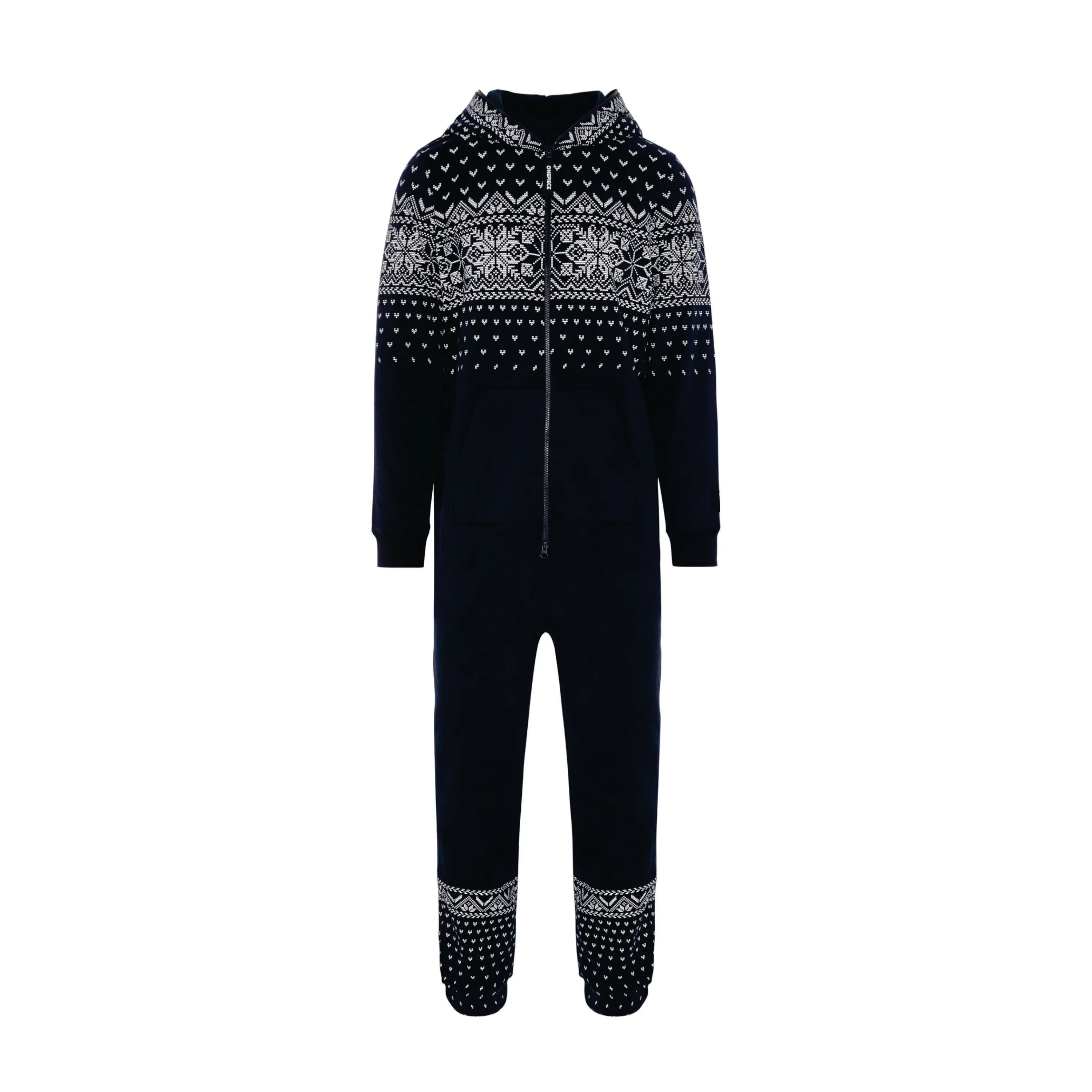 Print Detail and Embroidered Logo 50% Polyester 50% Cotton Side Pockets with Zipper Closure Unisex Navy Alpine Jumpsuit