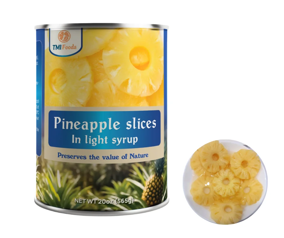 Высококачественное сделано во Вьетнаме брендовые консервированные тропические фрукты ананасовый ломтик в легком сиропе с разной упаковкой