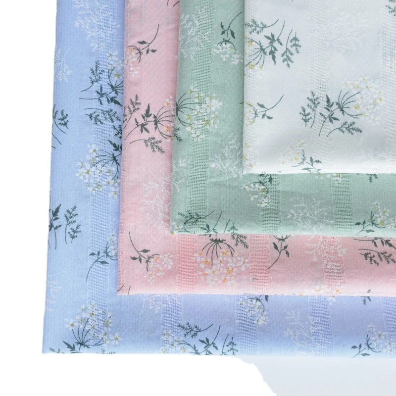 Japanese small floral cotton poplin fabric jacquard imitation embroidery 40s cotton print fabric for clothing