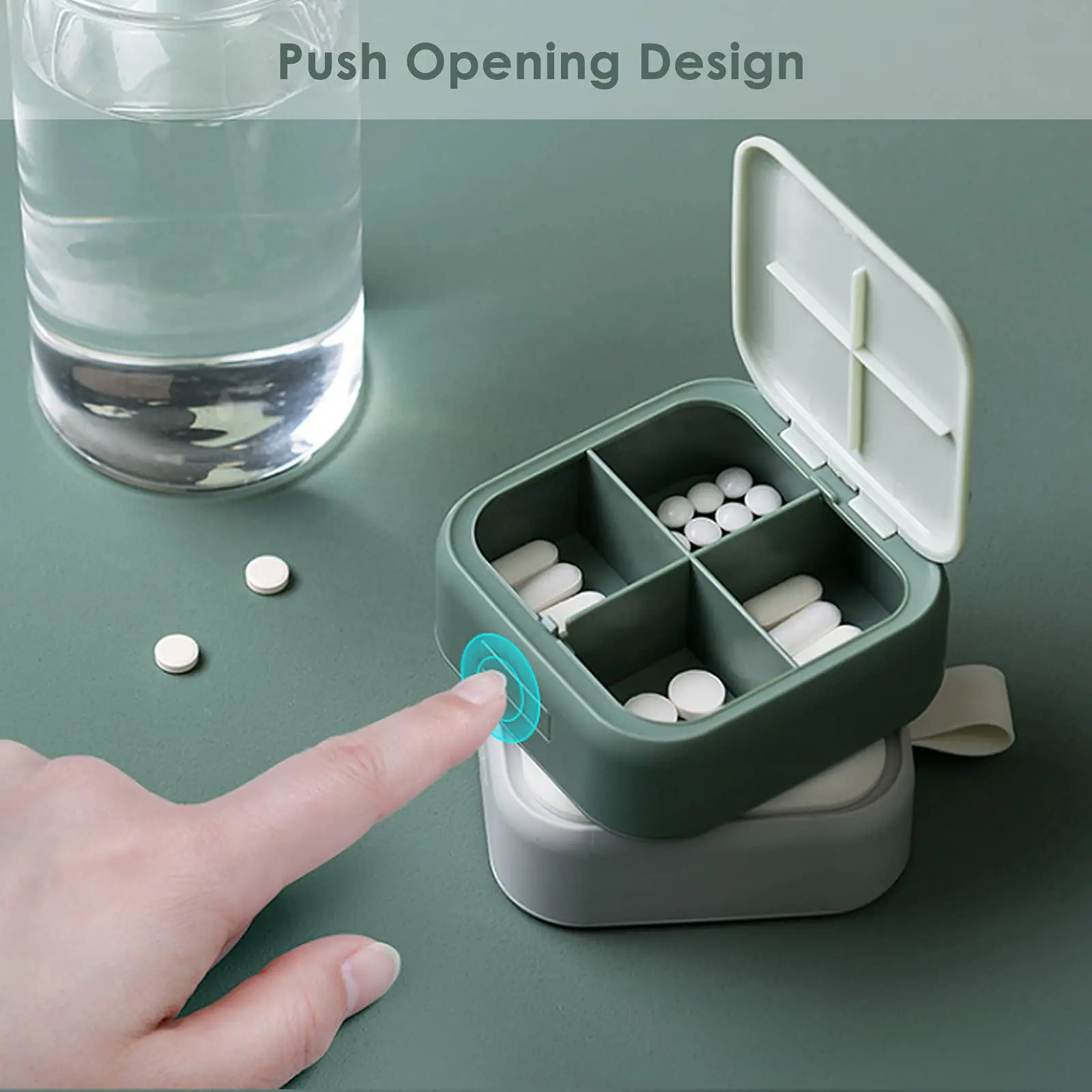 Travel Daily Portable Pretty Purse Pocket Compact Medicine Holder Small Pill Container Organizer for case box