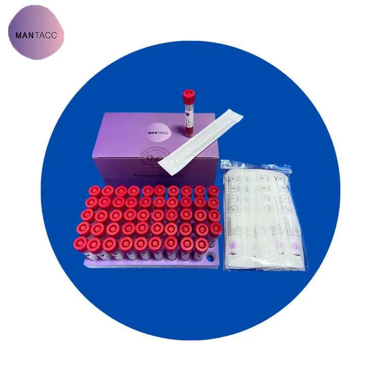 Disposable Test Kit Sterile VTM Transport Medium Specimen Collection Oropharyngeal Sampling Kit With Nylon Swab Stick