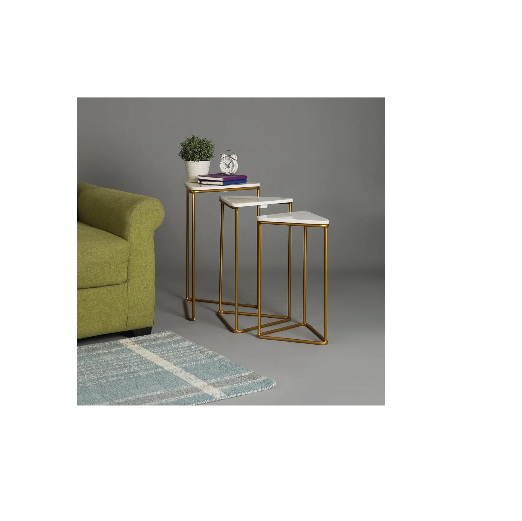 Metal silver finish & marble Bedroom Restaurant decor table  Coffee High Quality Metal Round Side Table With Metal