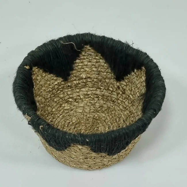 Vietnam High Quality Woven Seagrass Belly Basket Plastic Cotton Wicker Material for Storage Plant Pot Laundry Basket Storage