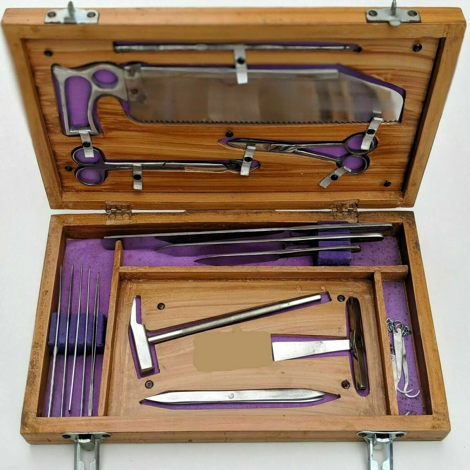 Mars International Dissection Kit Post Mortem Instrument Set Autopsy Anatomy 19Pieces In Wooden Box Free International Shipping.