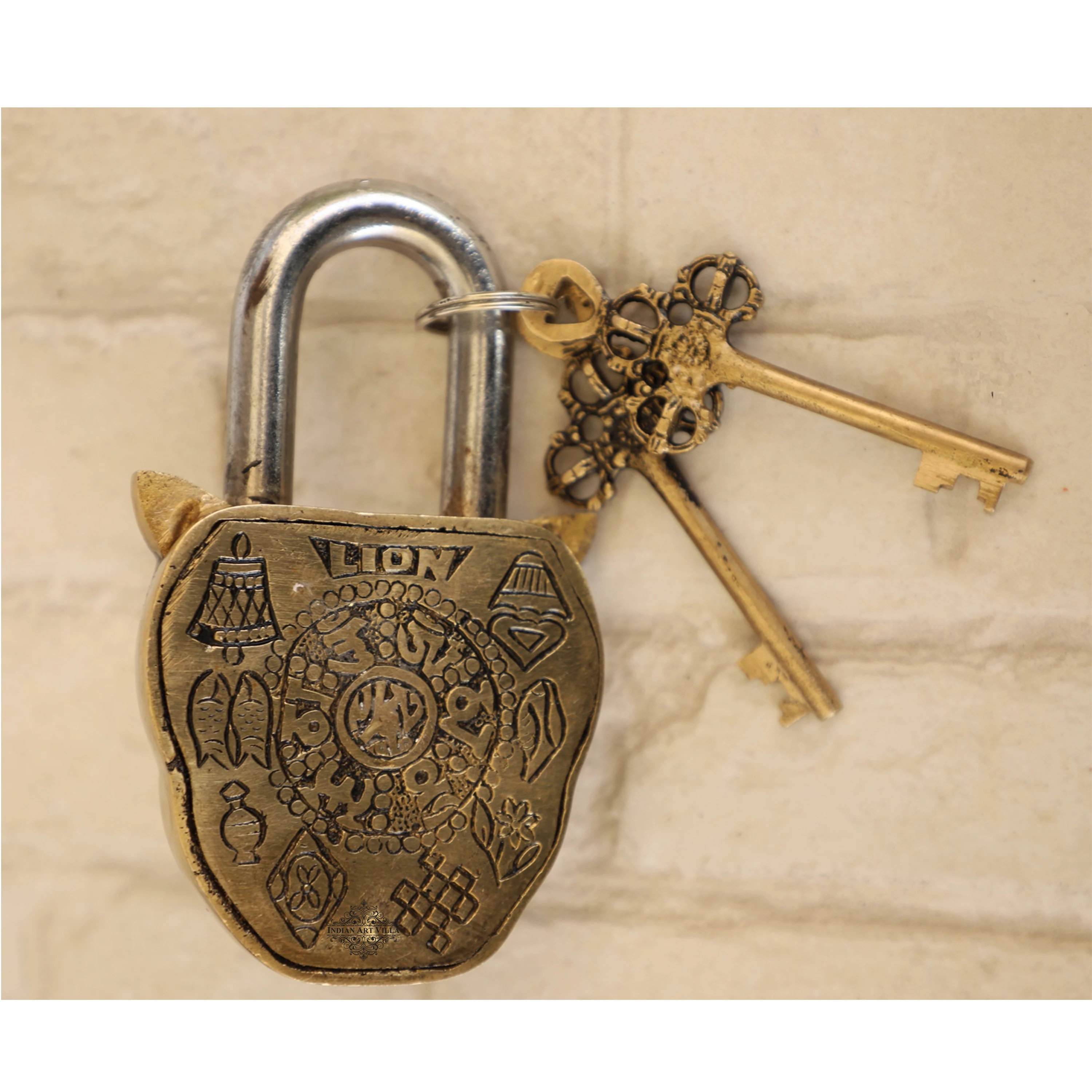 Unique Brass Lock At Discount Price Brass Lion Face Design Lock Home Hotel Temple Gift Item Supplier & Manufacturer From India