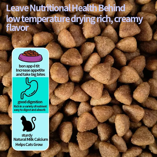 OEM Cheapest Cat Food Factory Exports 10KG High Protein Pet Food Raw Chicken Flavors Fish Shapes All Age Cat Dry Food