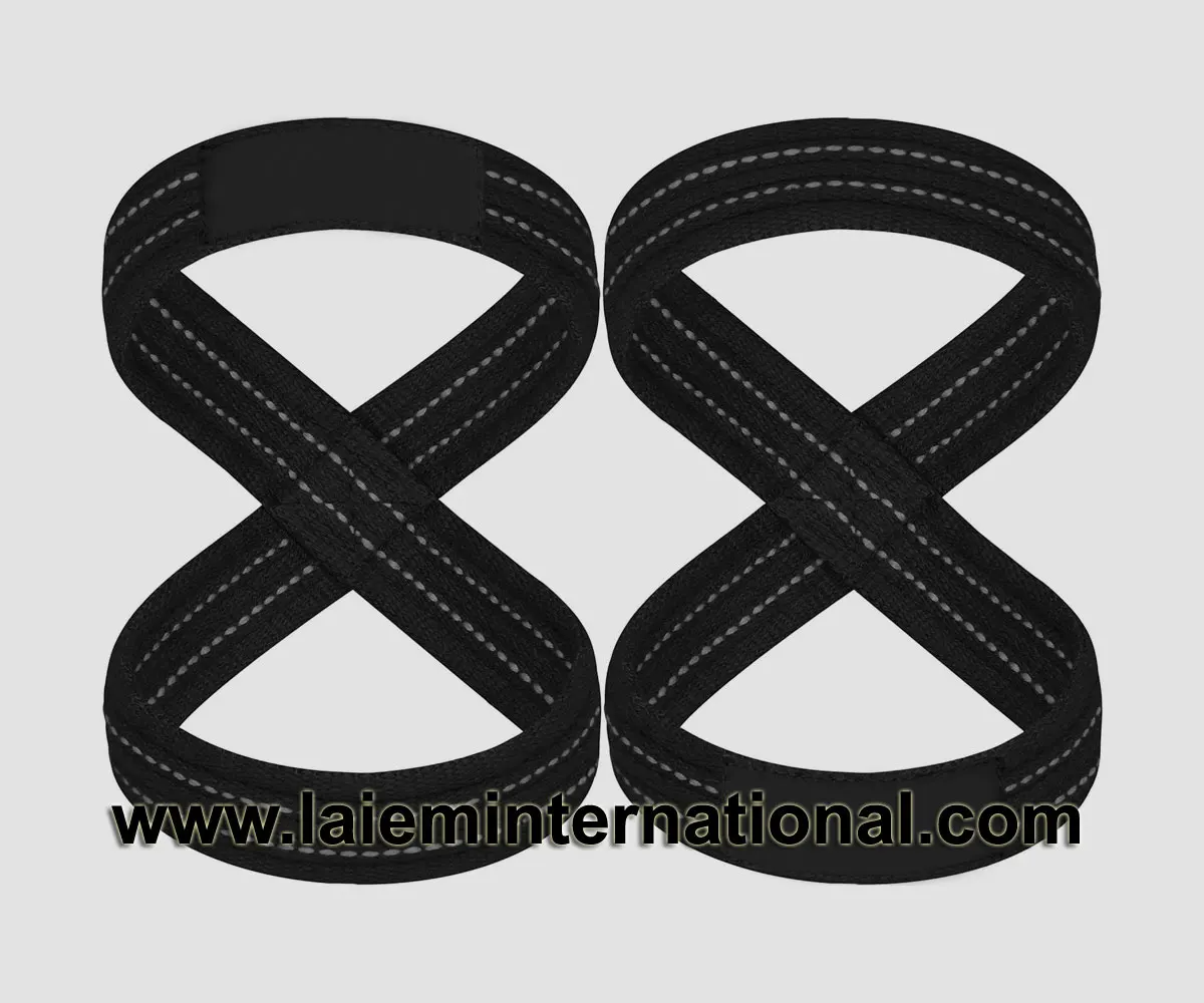 Lightweight Heavy Duty Figure Eight Fitness Lifting Straps for Bodybuilding and Weightlifting Training Gym Accessory Workouts