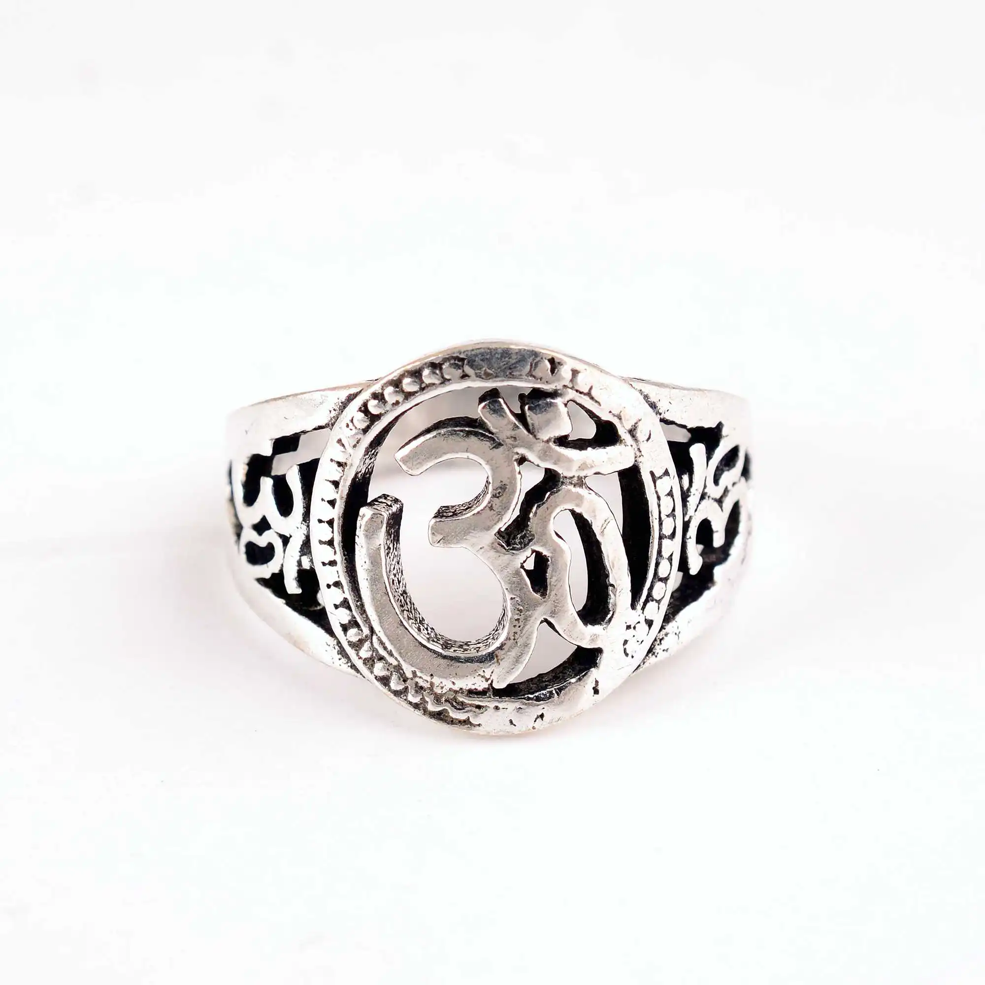 Unique Design Om Religion High Quality Plain Handmade Ring Silver Plated Jewelry Wholesale Factory Price