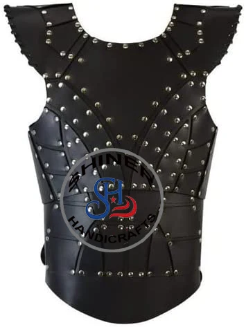 Medieval Leather Woman Jacket Armor re-enactment SCA Armor viking Halloween Costume Black Color Breastplate n Jacket