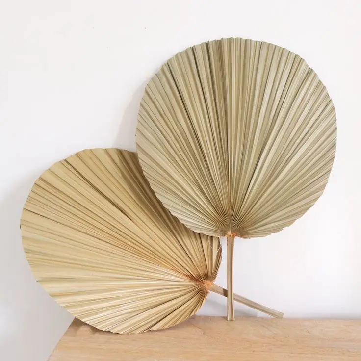 Hotsale Natural Palm Leaf Bamboo Raffia Fans Summer Hand Fans for Party Supplies Wedding Camping Gift Holding Fan