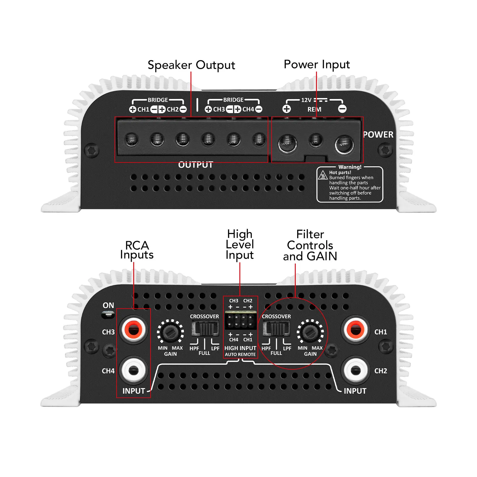 Taramps DS 440x4 440 Watts RMS 4 Channel 2 Ohms Amplifier Multichannel Digital Crossover HPF LPF Pass Bridgedable Car Audio Show