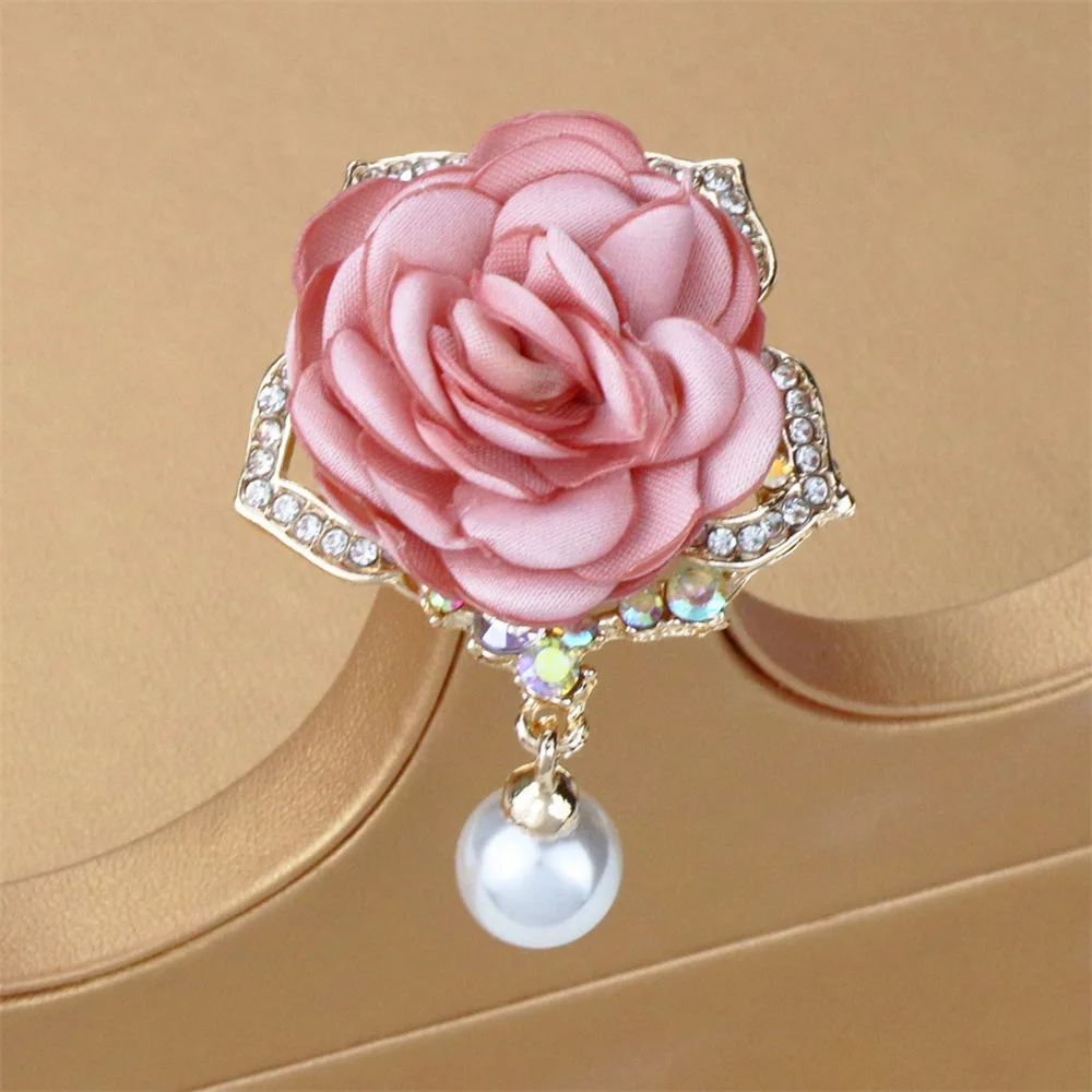 Korean style fabric flower brooch Peony corsage sweater coat pin coat accessories women