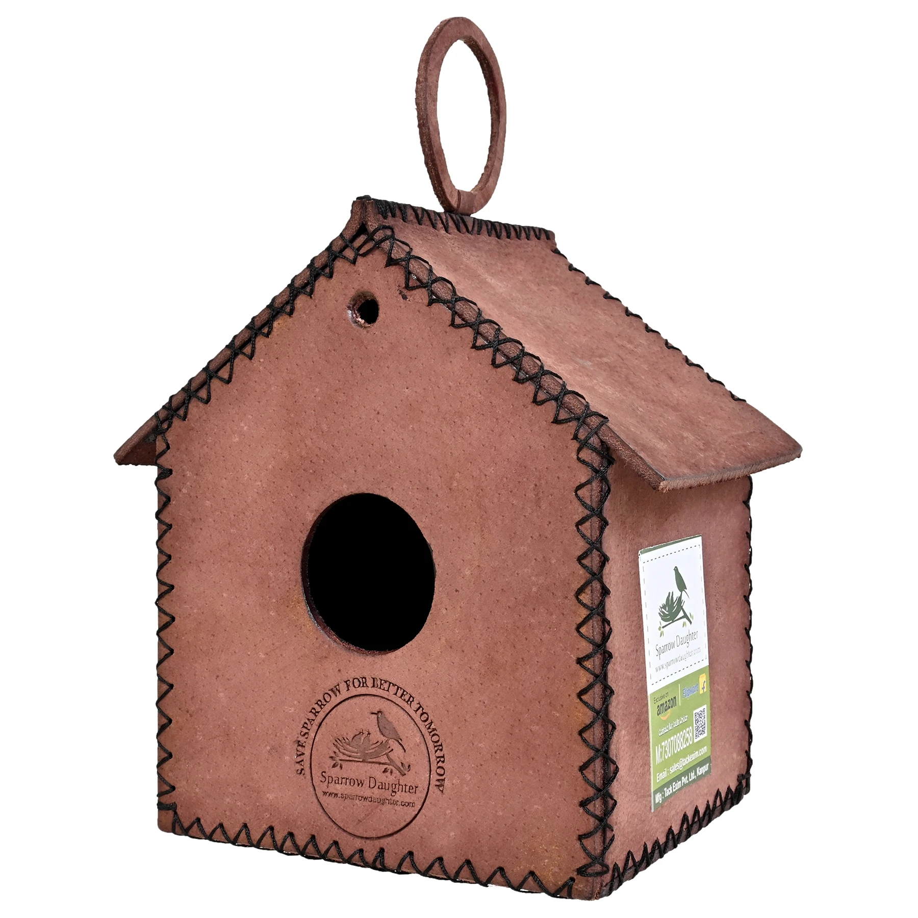FULLY VENTILATED WEATHERPROOF LEATHER BIRD LIVING HOUSE BIRD NATURAL ACOMODATION SAFE HANGING HOUSE FOR BIRDS