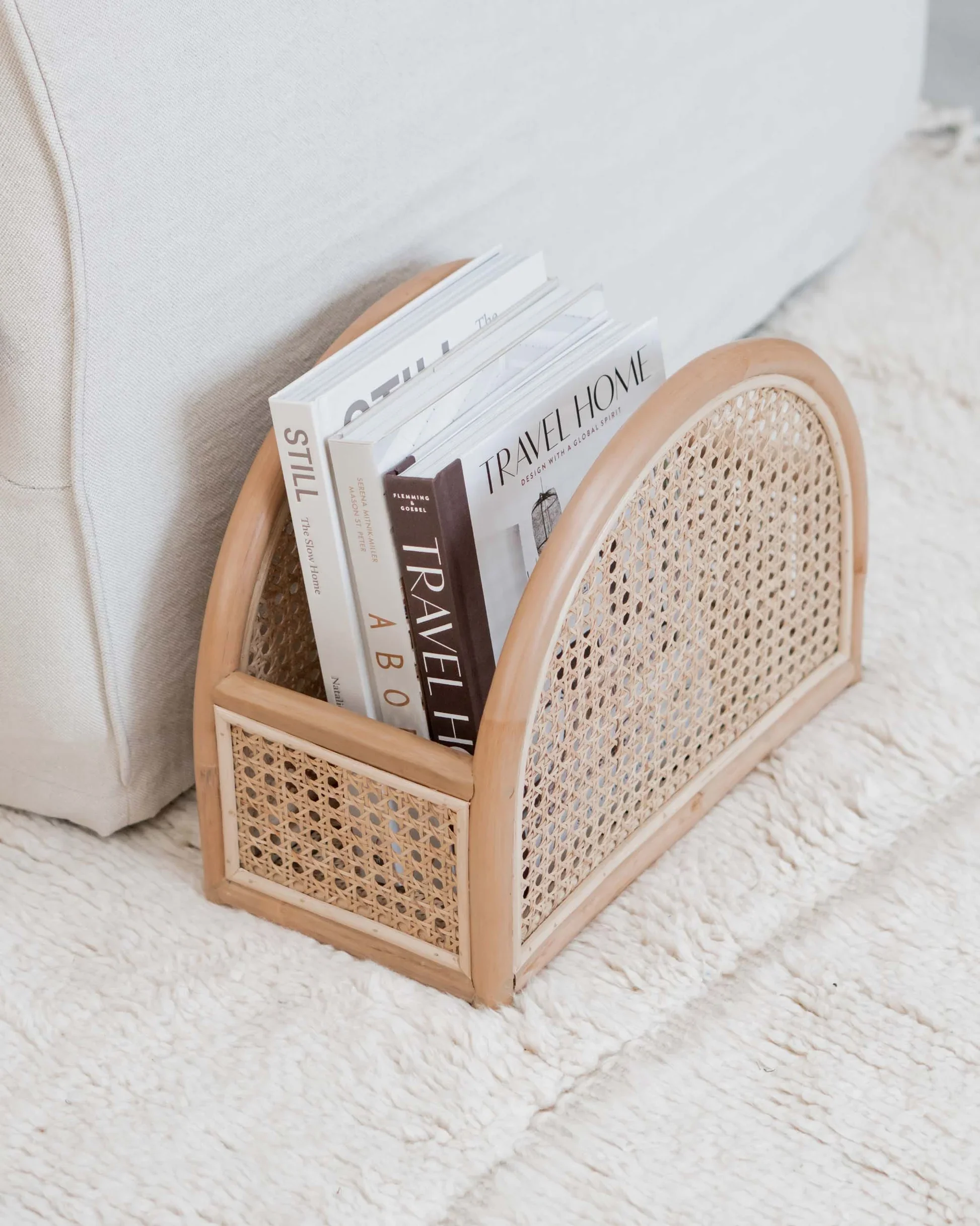 High Quality Rattan Magazine Rack Storage Basket Storage For Magazine And Book OEM Acceptable Custom from Vietnam